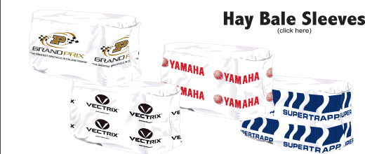 Printed hay bale sleeves
